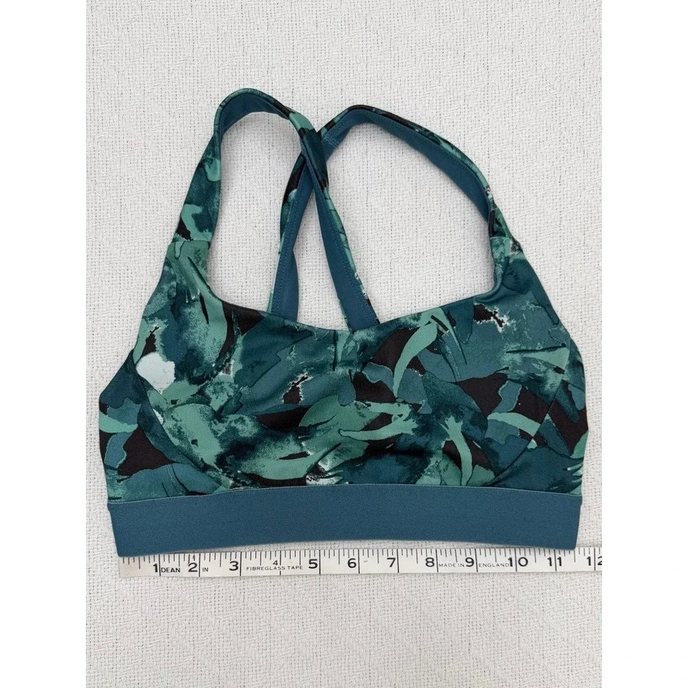Patagonia Womens‎ Teal Abstract Print Sports Bra and Cropped Leggings Set Small